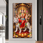 Goddess Durga with Sacred Weapons Premium Acrylic Wall Art for Living Room
