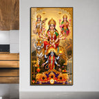 Maa Durga with Goddess Lakshmi and Saraswati Acrylic Wall Art for Home Decor