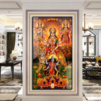 Goddess Durga Lakshmi Saraswati Mahakali Premium Acrylic Painting for Pooja Room