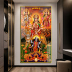 Goddess Durga Lakshmi Saraswati Mahakali Premium Acrylic Painting for Pooja Room