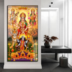 Durga Lakshmi Saraswati Kali Acrylic Painting for Living Room Wall Decoration