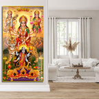 Durga Lakshmi Saraswati Kali Acrylic Painting for Living Room Wall Decoration