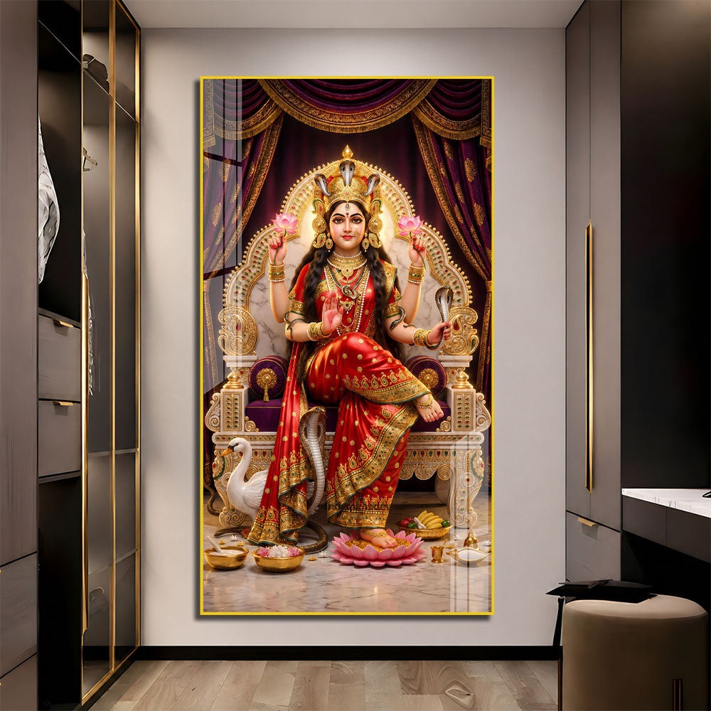 Goddess Manasa Devi Premium Acrylic Wall Painting for Home Decor