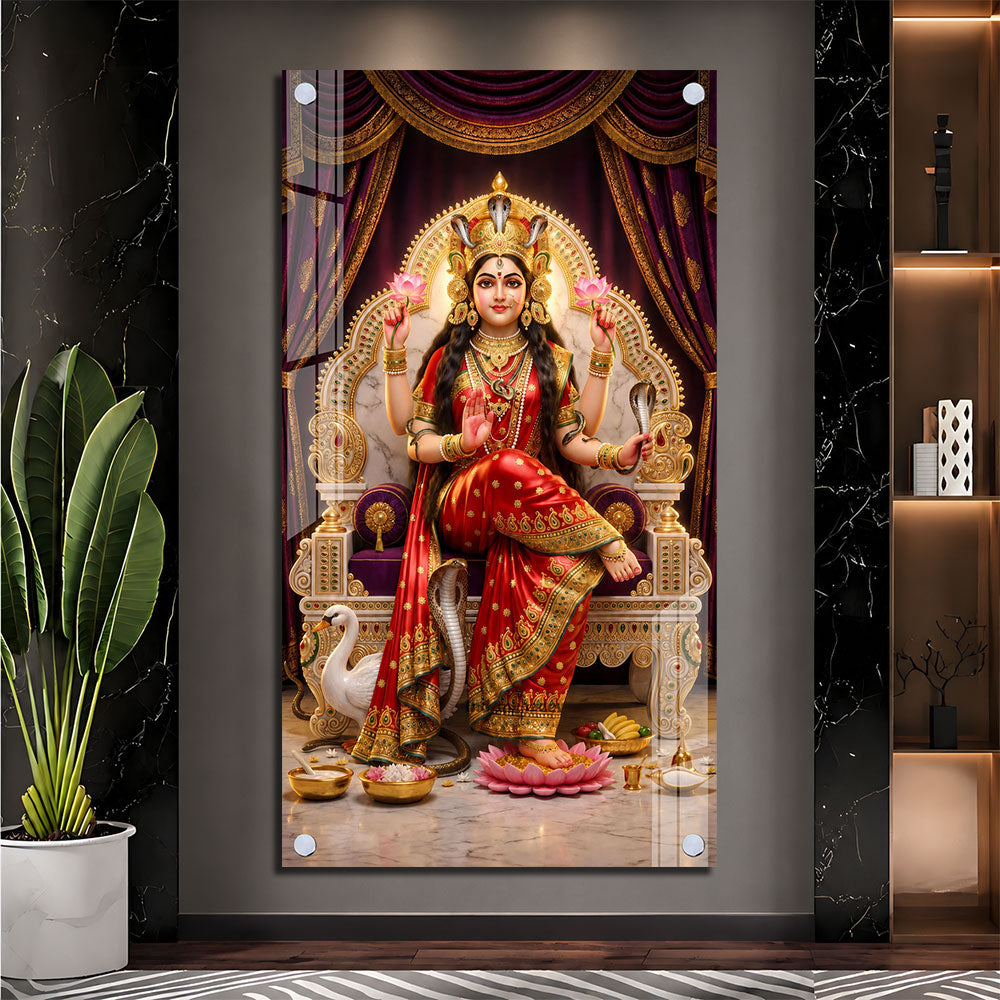 Goddess Manasa Devi Premium Acrylic Wall Painting for Home Decor
