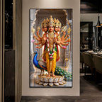 Divine Shanmukha Murugan Acrylic Wall Art for Home Temple and Meditation Room