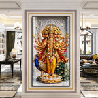 Lord Kartikeya with Sacred Weapons Acrylic Painting for Religious Home Decor