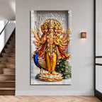 Lord Kartikeya with Sacred Weapons Acrylic Painting for Religious Home Decor