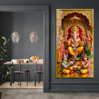 Lord Ganesha Blessing Pose Premium Acrylic Painting for Home and Office Decor