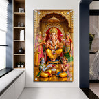 Lord Ganesha Blessing Pose Premium Acrylic Painting for Home and Office Decor
