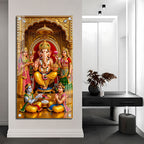 Lord Ganesha Blessing Pose Premium Acrylic Painting for Home and Office Decor