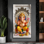 Hindu God Ganpati Bappa Acrylic Wall Art for Home Temple and Meditation Room