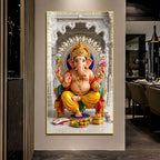 Hindu God Ganpati Bappa Acrylic Wall Art for Home Temple and Meditation Room