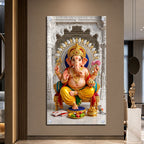 Hindu God Ganpati Bappa Acrylic Wall Art for Home Temple and Meditation Room