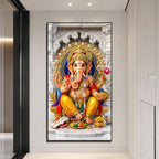 Divine Ganpati with Modak Premium Acrylic Wall Painting for Spiritual Home Decor