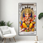 Divine Ganpati with Modak Premium Acrylic Wall Painting for Spiritual Home Decor