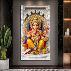 Divine Ganpati with Modak Premium Acrylic Wall Painting for Spiritual Home Decor
