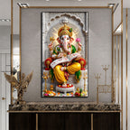 Siddhivinayak Ganesh Ji with Holy Scripture Acrylic Wall Painting for Pooja Room