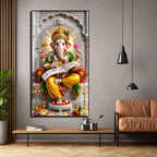 Siddhivinayak Ganesh Ji with Holy Scripture Acrylic Wall Painting for Pooja Room