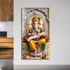 Siddhivinayak Ganesh Ji with Holy Scripture Acrylic Wall Painting for Pooja Room