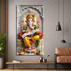 Siddhivinayak Ganesh Ji with Holy Scripture Acrylic Wall Painting for Pooja Room