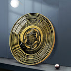 Premium Marble Texture Gold Ring Fish Art acrylic wall painting