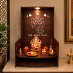 Beautiful Traditional Indian Pooja Mandir with Intricate Carvings