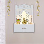 White Wooden Wall Temple for Home 