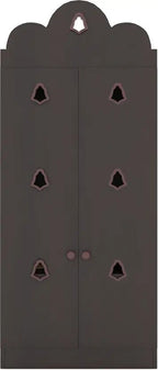 Luxurious Dark Brown Finish Wooden Floor Temple with Bells for Home & Office