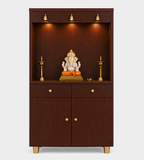 Premium Wooden Floor Temple with Spacious Drawer & Door Storage for Home & Office