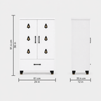 Compact Wooden Floor Temple with Bell Design Door & Spacious Storage Drawer for Home