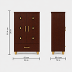 Compact Wooden Floor Temple with Bell Design Door & Spacious Storage Drawer for Home