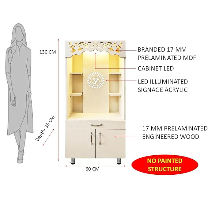 Home Temple Cabinet With Display Shelves And Storage Base