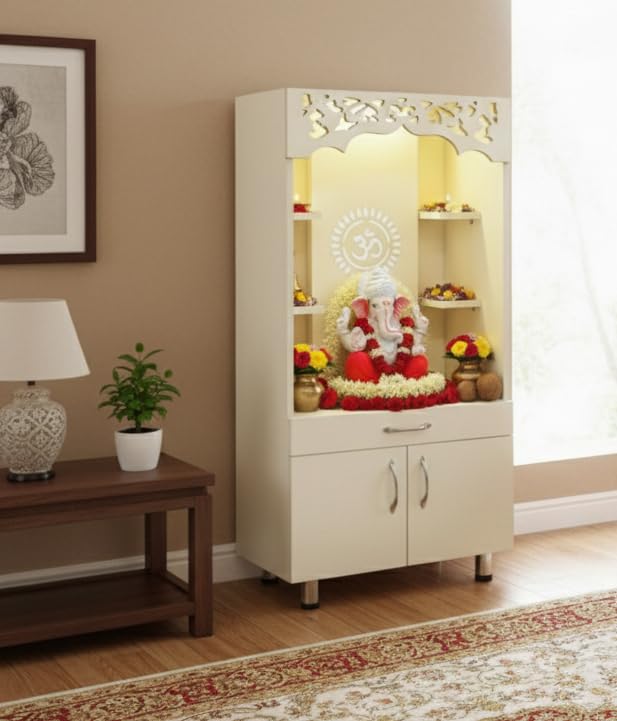 Home Temple Cabinet With Display Shelves And Storage Base