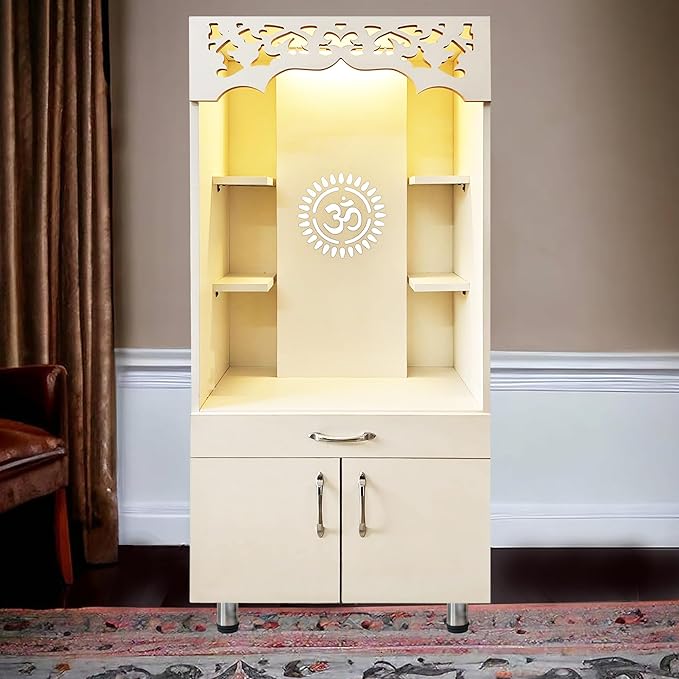 Home Temple Cabinet With Display Shelves And Storage Base