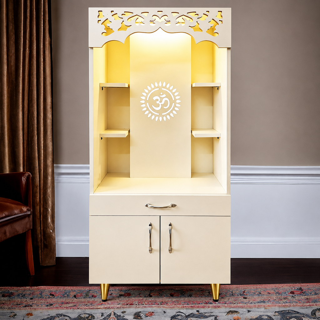 Home Temple Cabinet With Display Shelves And Storage Base