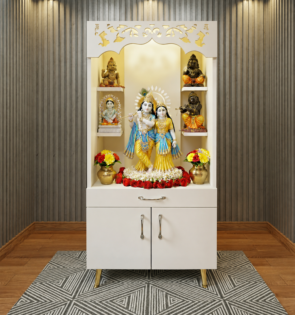 Home Temple Cabinet With Display Shelves And Storage Base