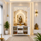 Decorative Wooden Temple With Doors Shelves And Storage Base