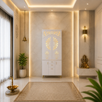 Decorative Wooden Temple With Doors Shelves And Storage Base