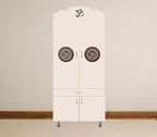 Contemporary Floor-Standing Puja Cabinet with Om Cutouts