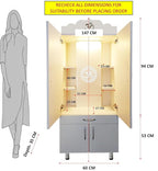 Contemporary Floor-Standing Puja Cabinet with Om Cutouts