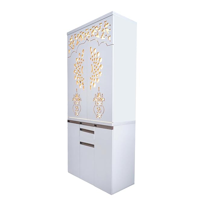 Designer Floor-Standing Spiritual Altar with Tiered Shelving & Storage