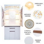 Designer Floor-Standing Spiritual Altar with Tiered Shelving & Storage