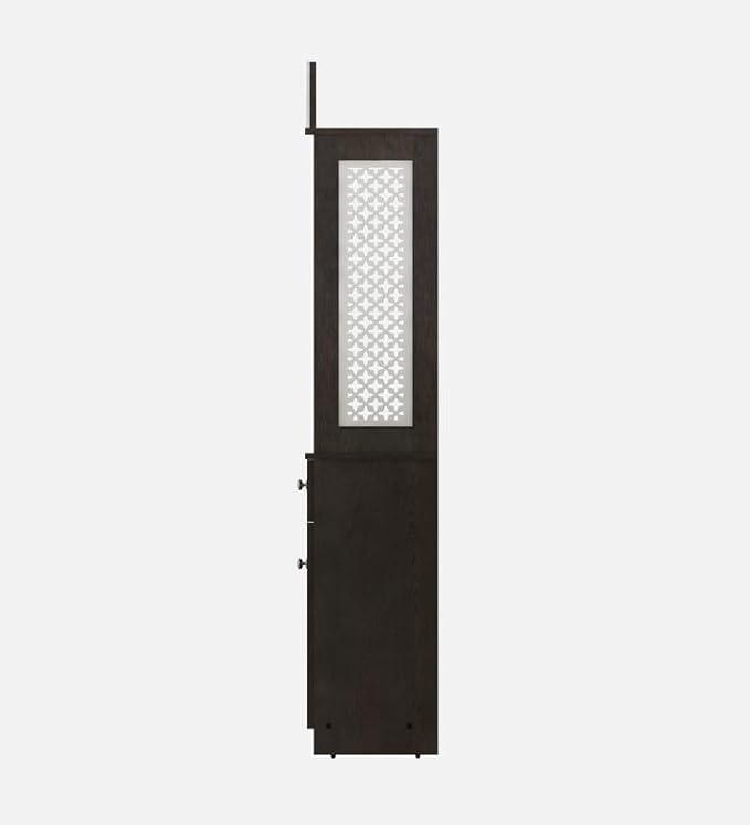 Traditional Floor-Standing Pooja Unit with Storage Cabinets & Drawer