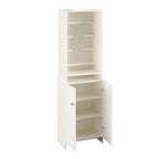Minimalist White Puja Unit with Vertical Gallery for Frames and Idols