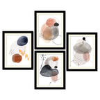 Abstract Watercolor Circles Premium Wall Frame Set of Four