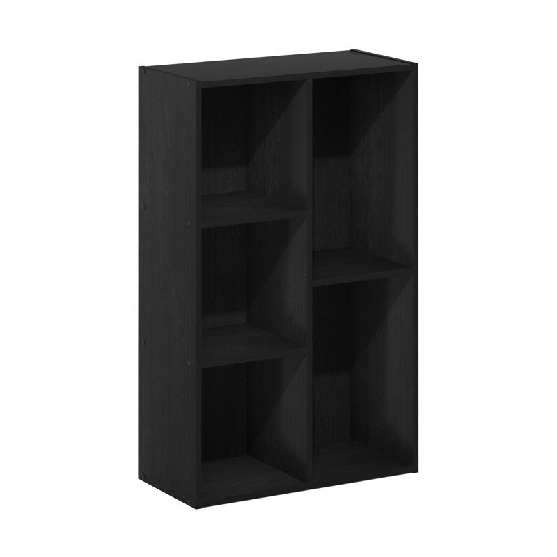 Black Cube Storage Bookscase 6 Compartment Open Display Organizer