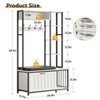 Modern Entryway Hall Tree With Bench Coat Rack and Storage Shelves
