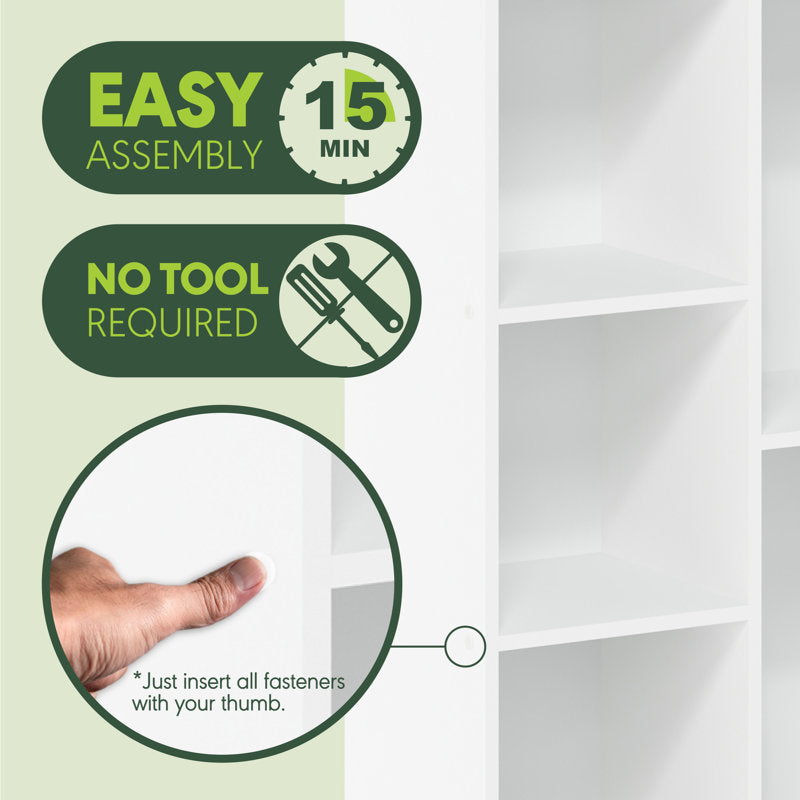 White Cube Storage Bookcase 6 Compartment Open Display Organizer