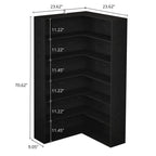 Black Corner Bookcase 5 Tier Space Saving Storage Shelf