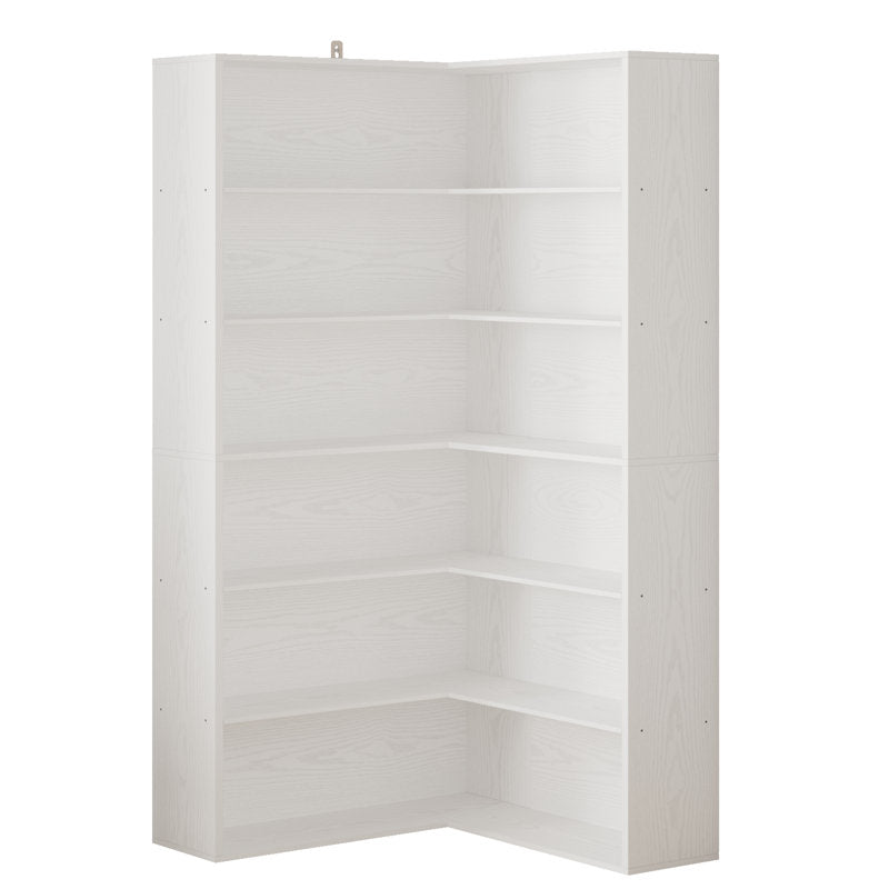 White Corner Bookcase 5 Tier Space Saving Storage Shelf